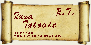 Rusa Talović vizit kartica